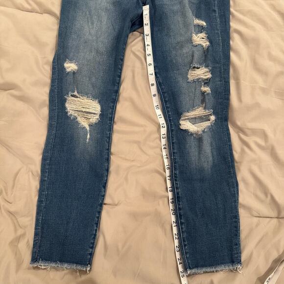 Abercrombie & Fitch Harper Low Rise Ankle Distressed Jeans Frayed Hem Size 27 - Picture 13 of 14